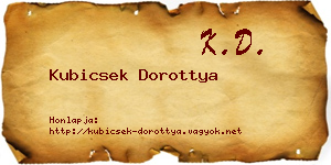 Kubicsek Dorottya névjegykártya